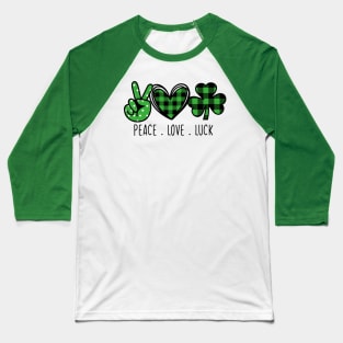 PEACE LOVE LUCK Baseball T-Shirt